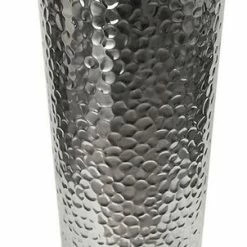 LePresent Martello Moderna Cone Stainless Steel Hammered Vase, 36"