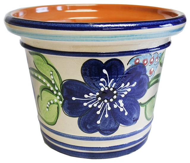 Tierra Fina Spanish Flower Pot 10.5" , Palmera Planter, 2