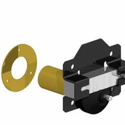 Gatemate Single Cylinder Rim Lock, Black/Stainless, 2 3/4", Single Cylinder