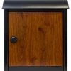 QualArc Leece Wall Mounted Mailbox With Wood Finish Door And Combo Lock, Black