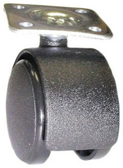 U.S. Futaba Furniture Caster Wheel Height, Plate Mount Type, Black, 2"