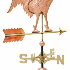 Whitehall Products 20"L X 3"W X 46"H Copper Rooster Classic Directions Weathervane, Polished