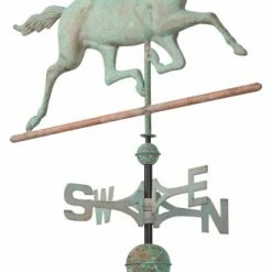 Whitehall Products 34"L X 3"W X 40"H Copper Horse Classic Directions Weathervane, Verdigris