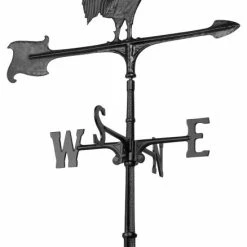 Whitehall Products 7"L X 8 1/2"H 30" Rooster Accent Directions Weathervane, Black