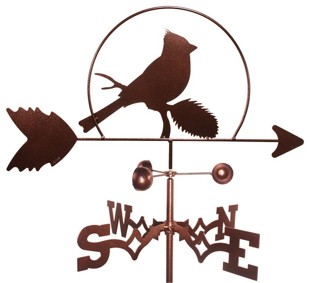 Null Cardinal Weathervane With Garden Mounting 3 Null Cardinal Weathervane With Garden Mounting