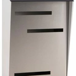 Mid Century Modern Mailbox, Tri Tone Black, Vertical Large, Stainless