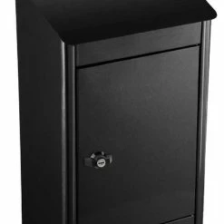 QualArc Parcel Sentry Junior, Locking Parcel And Mailbox, Black Color Wall Mount Model